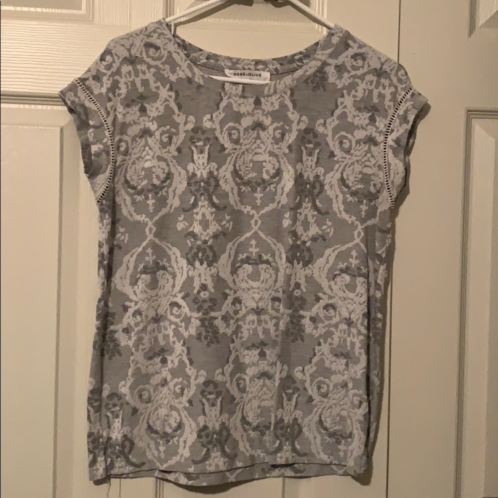 Rose + Olive Patterned Tee